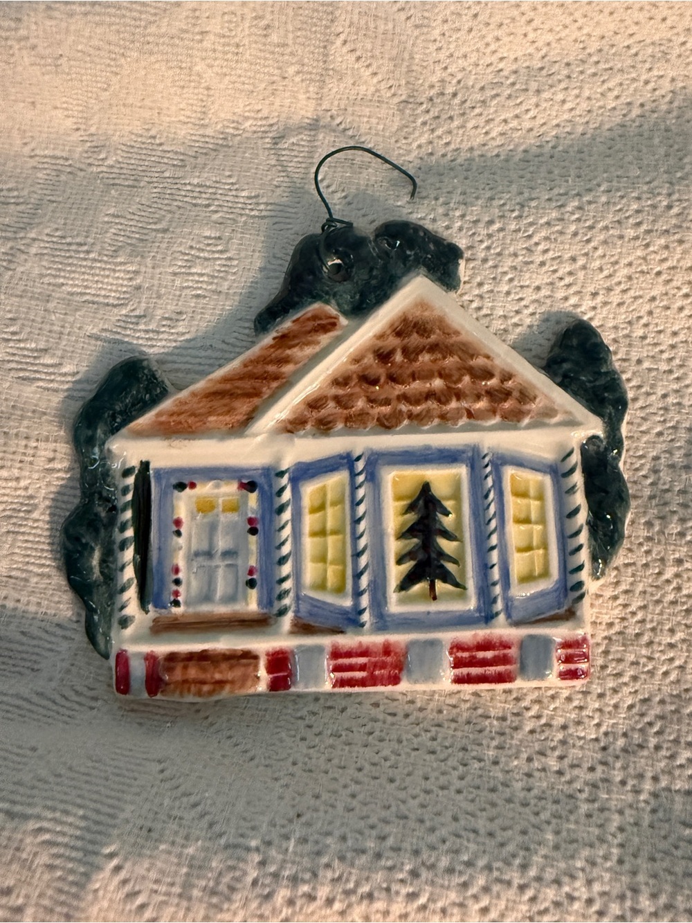 Gail Pittman Habitat for Humanity Handcrafted  Ceramic Holiday House Ornament